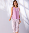 Conjunto pijama dama: caprie y camiseta manga sisa